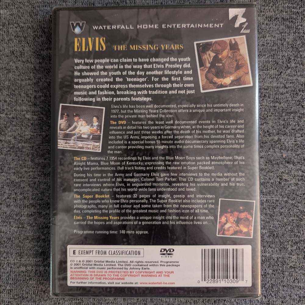 Elvis Presley: The Missing Years (DVD, 2002, Collectors Edition) Like New - Picture 2 of 2